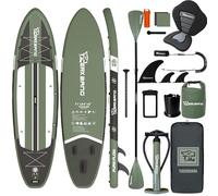 TIGERXBANG Inflatable Stand Up Paddle Board, SUP Board with Seat 11'x34 x6 Wide Paddleboard for Adults & Youth - All Skill Levels, Olive Green