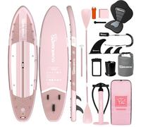 TIGERXBANG Inflatable Stand Up Paddle Board, SUP Board with Seat 11'x34 x6 Wide Paddleboard for Adults & Youth - All Skill Levels, Pink