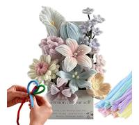 Tiges Chenille Fleurs Kit 20 cm - DIY Bouquet Sans Colle | Matériel de DIY Artisanat Fleurs Colorées | Pour Décoration Intérieure Maison Chambre Salon Cadeau Fête des Mères Annive