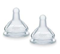 Tigex Round Silicone Dummies | 3 Speed | Anti-Colic | 0-6 Months | 2 Pack