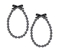 tiggell Graduation Kukui Nuts Lei Class of 2025 Grad Necklace Hawaiian Leis with Ribbon Bow Graduation Gift for High School College Bachelor Master Doctor Graduation Party, Stone, No Gemstone