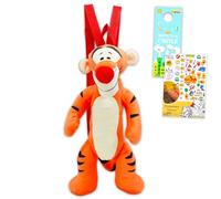 Tigger Plushie Backpack Set - Bundle with 16" Disney Winnie the Pooh Plush Doll with Carrying Straps Plus Tattoos, More | Tigger Plush Bag
