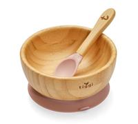 Tiggi Bamboo Baby Bowl from Suction Base Baby Weaning Bowl (Dusky Pink)