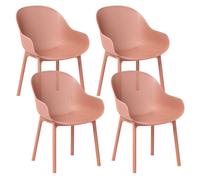 Set of 4 Garden Chairs TIGGIANO Coral