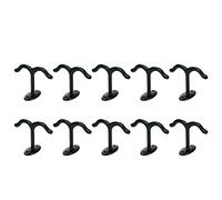Tighall 10 PCS Zinc Alloy Black Double Prong Ceiling Hook, Top Mount Hooks with Screws for Closet Top Kitchen Cabinet Garage Hanging Clothes, Towels or Other Utensils