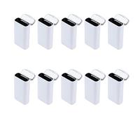 Tighall 10PCS Metal Tin Box Containers Rectangular Empty Hinged Tins Box Containers for Gum, Candies, Mint, Easy Opening, White