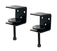 Tighall 2PCS Adjustable C-Clamp Brackets, Black, Modern Minimalist, Heavy Duty Mount Desk Partition Clamp, with Wide Jaw Openings for DIY Open Shelf Brackets, Include Screws