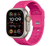 Tighesen Sport Bands Compatible with Apple Watch Band Ultra 2/Ultra SE Series 9/8/7/6/5/4/3/2/1 SE 49mm 45mm 44mm 42mm for Women/Men Silicone iWatch Band (49mm/45mm/44mm/42mm, Hot Pink)