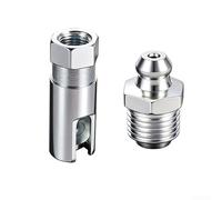 Tight Space Lubrication Coupler 90 Deg Carbon Steel(Embedded Flat Nozzle) | Solid carbon steel construction, 14x40mm size, deformation resistant, frequent use for ideal, silver finish