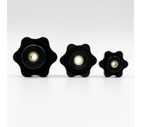 Tighten Nut, Plum Hand Nuts Handle Thread Star Mechanical Black Thumb M4-M12(Blind End,M4 25 5pcs)(Through Hole,M6 32 5pcs)