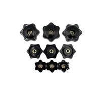 Tighten Nut Plum Hand Tighten Nuts Handle Thread Star Mechanical Black Thumb Nuts Clamping Knob Manual Nuts M4 M5 M6 M8 M10 M12 (Color : Through Hole, Size : M8 32 5pcs)
