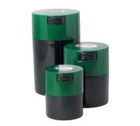 Tightpac America, Inc. Tightvac Set of 3 - Patented Airtight Container | Multi-use Vacuum Container Works as Smell Proof Containers for Herbs and Dry Goods. Green Caps and Black Bodies