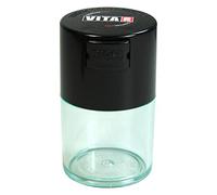 Tightpac Vitavac - 5g to 20g Vacuum Sealed Container - Black Cap & Clear Body