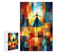Tightrope Walker - August Macke Inspired - Geometric Abstract Balance Art, 1000 PCS Jigsaw Puzzle for Adults, New Year Decoration, for Screen-Free Relaxation at Home
