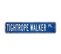 Tightrope Walker Street Sign Gift for Tightrope Walker Profession Metal Signs 4x18in Customized Fade Resistant Aluminum Metal Sign Fashion Wall Plaque Poster for Home Bar Coffee Shop Man Cave