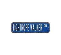 Tightrope Walker Street Sign Tightrope Walker Decor Profession Aluminum Sign 3x12in Customized Windproof Aluminum Metal Sign Funny Poster Plaque Decor for Bar Cafe Store Home Garage