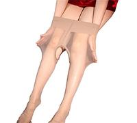 Tights for Women Plus Size Opaque Tights Sheer See Through Shaping Pantyhose Women's Elegant High Waist Sheer Silk Stockings with Control Top and Hook Smooth Fit Stockings (Khaki, One Size)