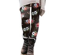 Tights for Women UK Plus Size Warm Winter Autumn Thermal Leggings Ladies Leisure Bottoming Pants Capri Pants Loose Colourful Jeggings for Women Petite Skinny Trousers Ethnic Style Pants Black