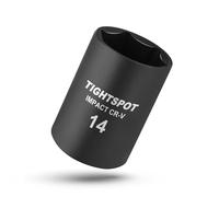 Tightspot 1 2 Inch Drive 14Mm Shallow Impact Socket with Anti Rounding 6 Point Design, Heat Treated Crmo Steel, Metric