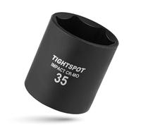 Tightspot 1 2 Inch Drive 35Mm Shallow Impact Socket with Anti Rounding 6 Point Design, Heat Treated Crmo Steel, Metric