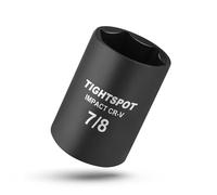 Tightspot 1 2 Inch Drive 7 8 Inch Shallow Impact Socket with Anti Rounding 6 Point Design, Heat Treated CRV Steel