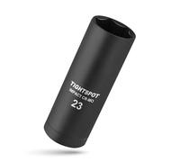 Tightspot 3 8 Inch Drive 23 Mm Deep Impact Socket with Anti Rounding 6 Point Design, Heat Treated Crmo Steel, Metric