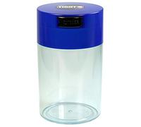 Tightvac 1 oz to 6 ounce - Patented Airtight Container | Multi-use Vacuum Container Works as Smell Proof Containers for Herbs and Dry Goods. Dark Blue Cap and Clear Body