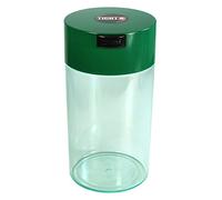 Tightvac 3 to 12 Oz Vacuum Sealed Storage Container, 1.3-Liter/1.1-Quart, Green Cap & Clear Body