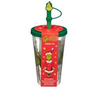 TIGHUP Bubble Tea Cup & Straw Kit - Celebrate Christmas in True Whoville Style - Includes: Reusable Cup & Straw, Apple Flavour Popping Pearls, Apple Flavour Syrup, Apple Flavour Black Tea