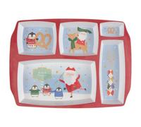 TIGHUP Children's Section Christmas Plate - Complete with a Fun Seasonal Design and Five Sections - Perfect for Dividing Up Your Little One's Meal with Ease