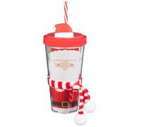 TIGHUP Christmas Cup with Scarf - Santa - Makes a Great Gift for a Christmas Eve Box - Fill with Their Favourite Drink and Put on a Classic Film Ahead of Santa's Arrival