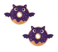 TIGHUP Howl-o-ween Donut Dog Toy - Batty - Pack of 2 - Get Your Furry Friend in the Mood for a Spooktacular Halloween - Ideal Companion for Playtime