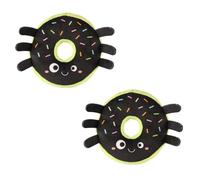 TIGHUP Howl-o-ween Donut Dog Toy - Spooky Spider - Pack of 2 - Get Your Furry Friend in the Mood for a Spooktacular Halloween - Ideal Companion for Playtime