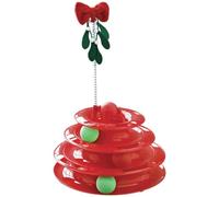 TIGHUP Kittykins Tower Track Ball Chaser Cat Toy - Keep Your Cat Entertained and Active Over Christmas - Includes Mistletoe Bouncer to Entice Your Cat to Play