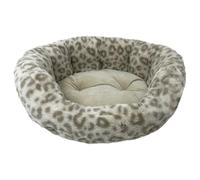 TIGHUP Oval Leopard Print Pet Bed - Made From Ultra Soft and Cosy Material to Bring Your Furry Friend the Ultimate Comfort - Dimensions: 45 x 55 x 21cm (approx.)
