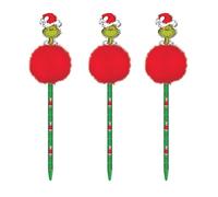 TIGHUP Pom Pom Pen - Pack of 3 - Add a Dash of Holiday Mischief to Your Writing - The Perfect Festive Addition to Your Pencil Case This Year