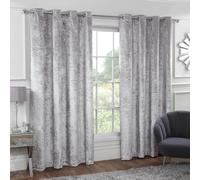 TIGHUP Versailles Silver Crushed Velvet Fully Lined Curtains 66 X 90 - Add Some Style and Comfort to Your Home With These Glorious Curtains