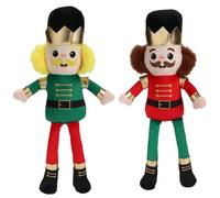 TIGHUP Winter Paws Festive Plush Toy 2pk - Nutcrackers - Bring Some Classic Christmas Charm to Your Furry Friend's Toy Collection - Perfect for Light Play or Cosy Cuddles