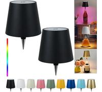 TiGilt Pridola Wireless Bottle Lamp Shade - LED Rechargeable 3 Color Stepless Dimming - Touch Liquor Bottle Lamp Kit - Outdoor Table Lamp - Bar Lamp - Wine Bottle Lamp(2Pcs-Black), RYXZ0213