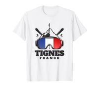Tignes France Ski Resort Retro Skiing T-Shirt
