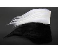 Tigofly 1 pcs 8X8cm White&Black Goat Hair 15-20cm Length Streamers Fly Tying Feathers Materials (Assorted each 1 pcs)