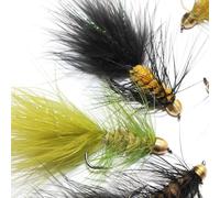 Tigofly 12 pcs Brass Cone Head Woolly Bugger Streamers Fly Fishing Flies Lures Baits For Salmon Trout -Size #2