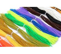 Tigofly 16 Bundles 13cm 5inch Silicone Skirts Plain Color Pearl Flake DIY Spinner Bait Squid Rubber Thread Fly Tying Materials