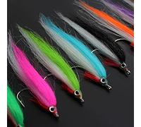Tigofly 20 pcs 1/0 UV Colors High Carbon Hook Polar Fry Salmon Trout Sea Bass Steelhead Minnow Fly Fishing Flies Lure Set