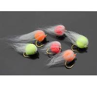 Tigofly 30 pcs/lot 3 colors Nuke Egg Fly Glo Bug Fly Fishing Flies Lures Size 8# (Assorted)