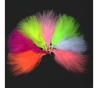 Tigofly 350 pcs 7 Colors Turkey Marabou Blood Feathers Wooly Bugger Streamers Fly Tying Feather Materials (UV Colors Set)