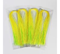 Tigofly 4 packs/lot 1/32" 0.7mm Width UV Pink Chartreuse Luminous Glow in The Dark Flashabou Tinsel Pike Bass Streamers Fly Tying Materials (Chartreuse)