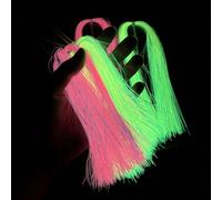 Tigofly 4 packs/lot 1/32" 0.7mm Width UV Pink Chartreuse Luminous Glow in The Dark Flashabou Tinsel Pike Bass Streamers Fly Tying Materials (Assorted)
