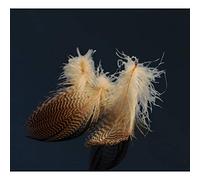 Tigofly 40 pcs/lot 4 colors Natural Barred Mallard Duck Flank Feathers Wild Goose Hair Wings Fly Tying Materials (Flaxen)