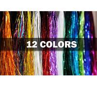 Tigofly Flashabou Tinsel Fishing Line Material for Trout Tube Fly Fishing, 12 Colors, 0.3mm, 12 Packs